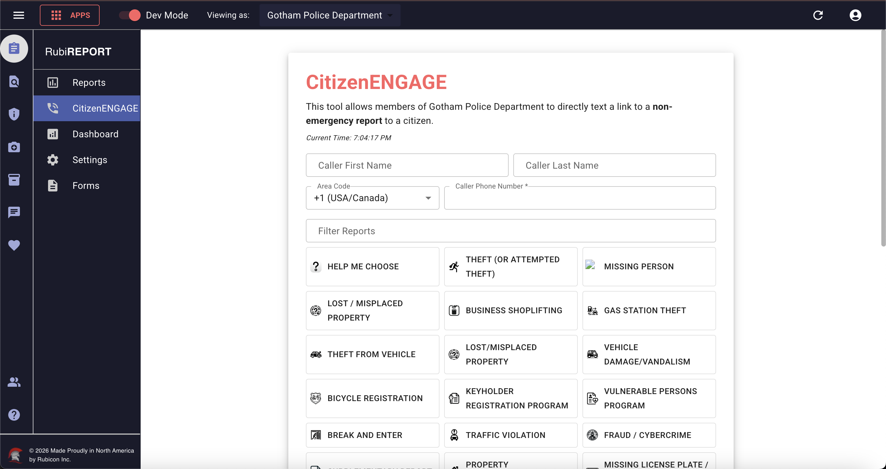 RubiREPORT Citizen engage screen