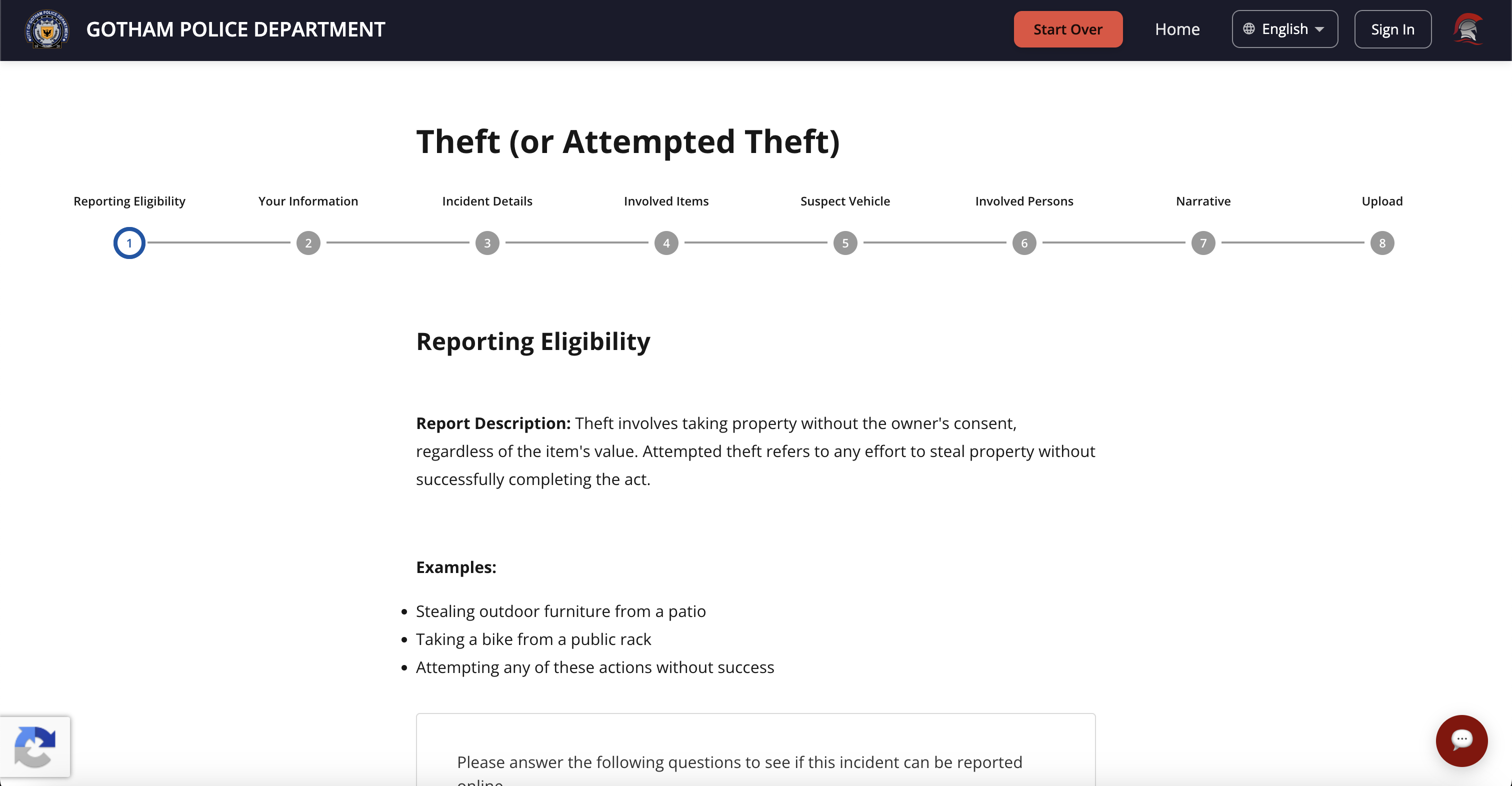 RubiREPORT Reporting form screen